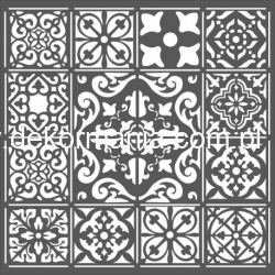 STAMPERIA  szablon  3D 18x18 cm   AZULEJOS KAFELKI DROBNE    (514-723)